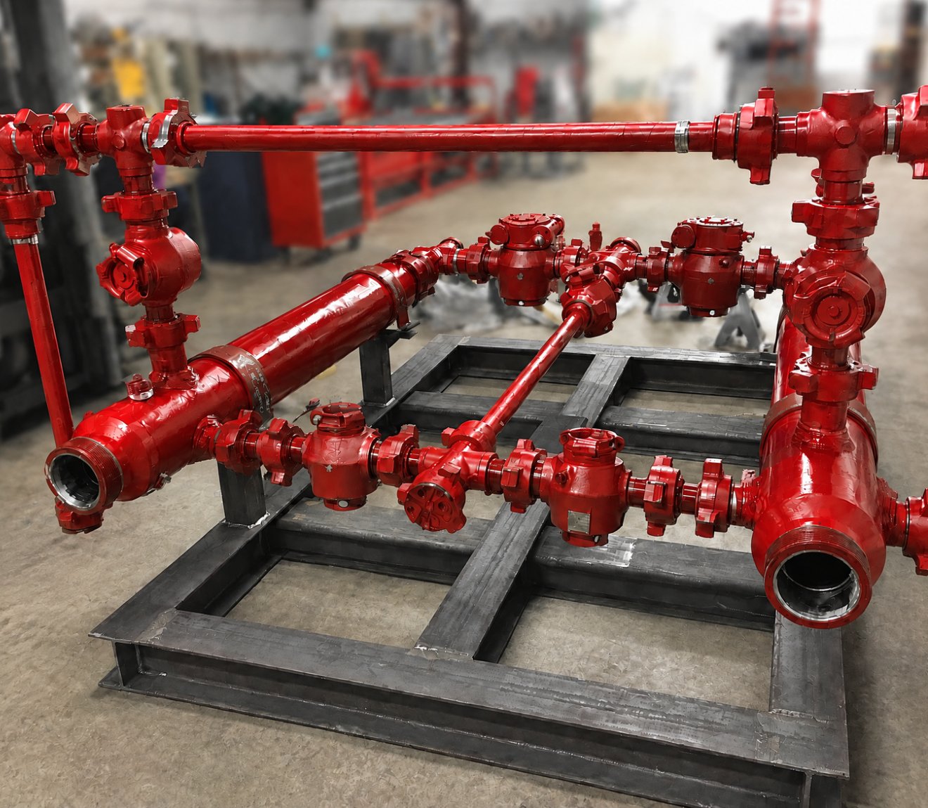 Plug catcher with valves and flow iron on a skid